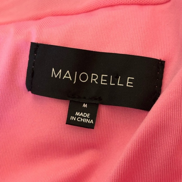 Majorelle Tabith Midi Dress in Bubblegum Pink Ruched Off the Shoulder Size M - Picture 6 of 6